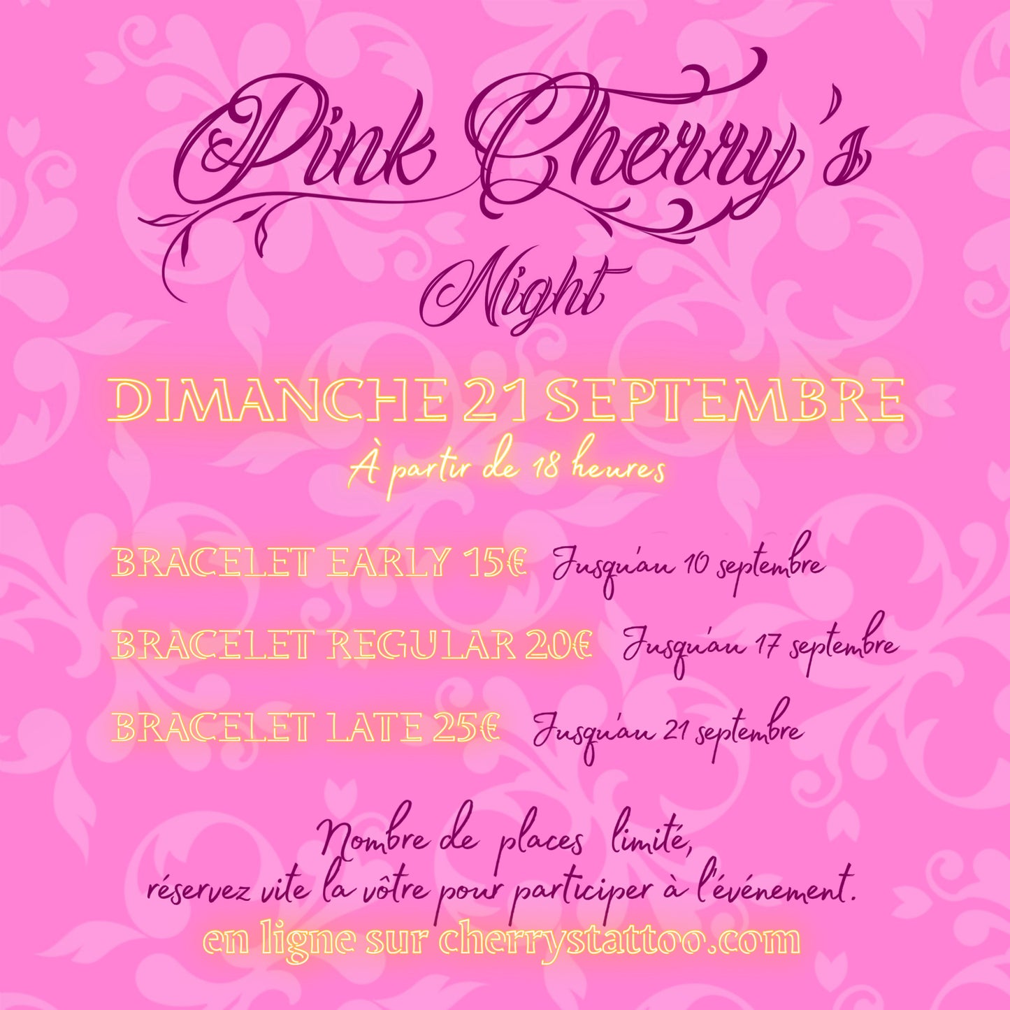 BRACELET PINK CHERRY’s NIGHT 💞